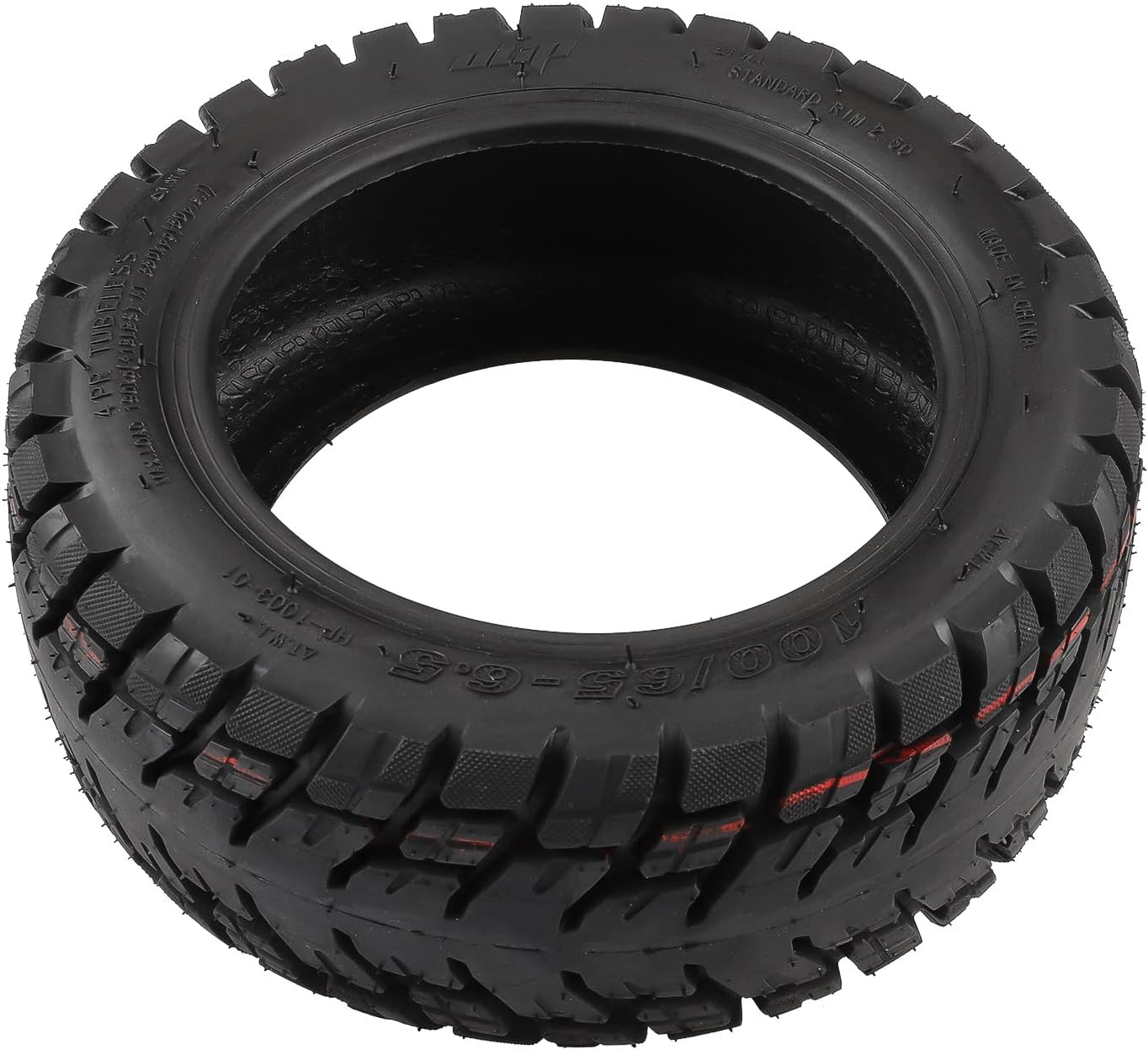 11" 100/65-6.5 11-inch Rubber Wider & Thicker Off-road Tubeless Tire Explosion-proof Tyre + PVR50 Valve Nozzle Replace for Dualtron Electric Kick Scooter Wheel Parts