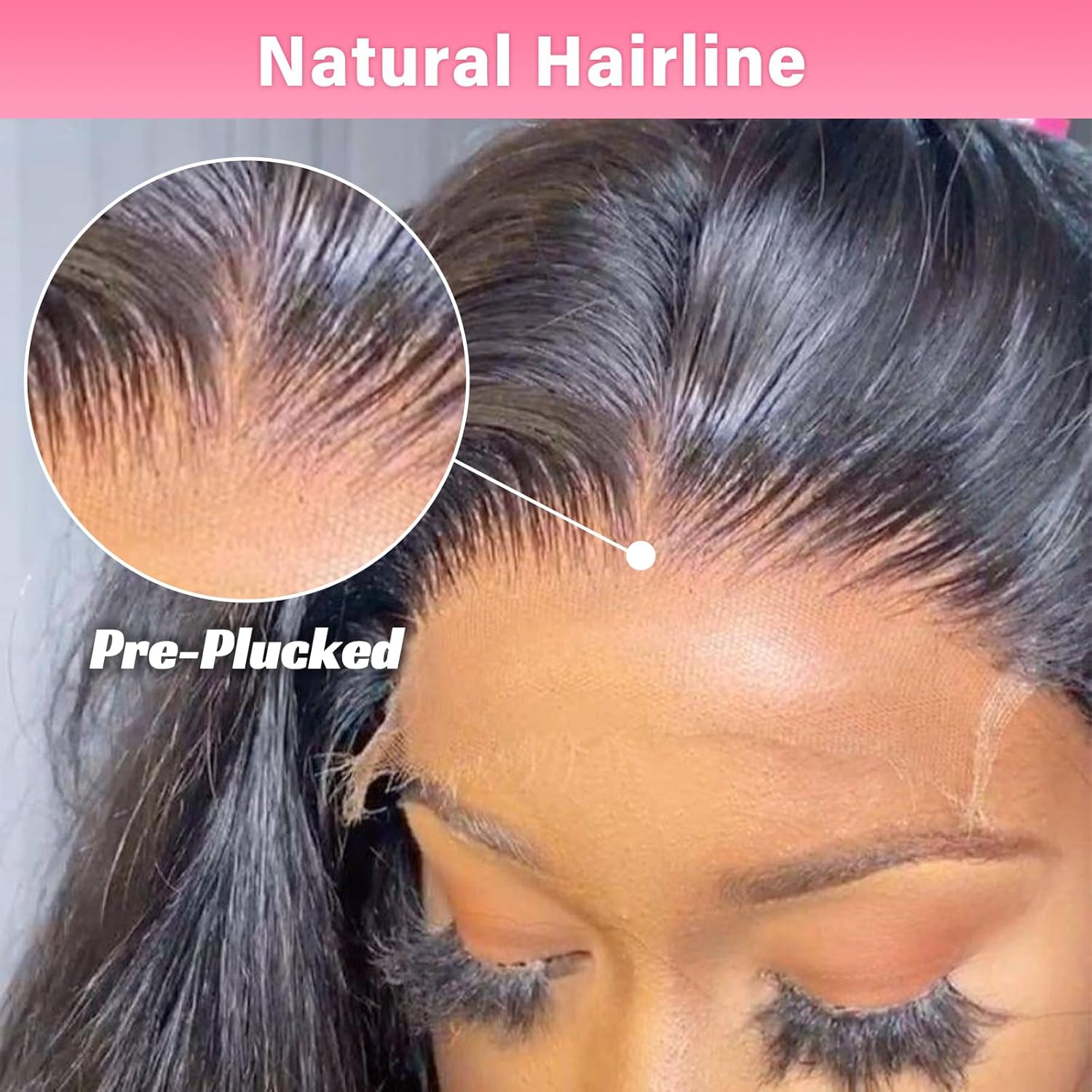 WOWANGEL 13x6 0.095mm Ultra-Thin Skinlike Real HD Lace Frontal & Closure,Body Wave Natural Hairstyles,Pre-Plucked Invisible Hairline,Unprocessed Virgin Human Hair,Invisible Knots HD Lace,22inch