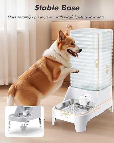 Miniatura 6 de Dispensador automático de agua para perros, dispensador de agua para gatos por gravedad de 8 litros con cuenco elevado de acero inoxidable, válvula