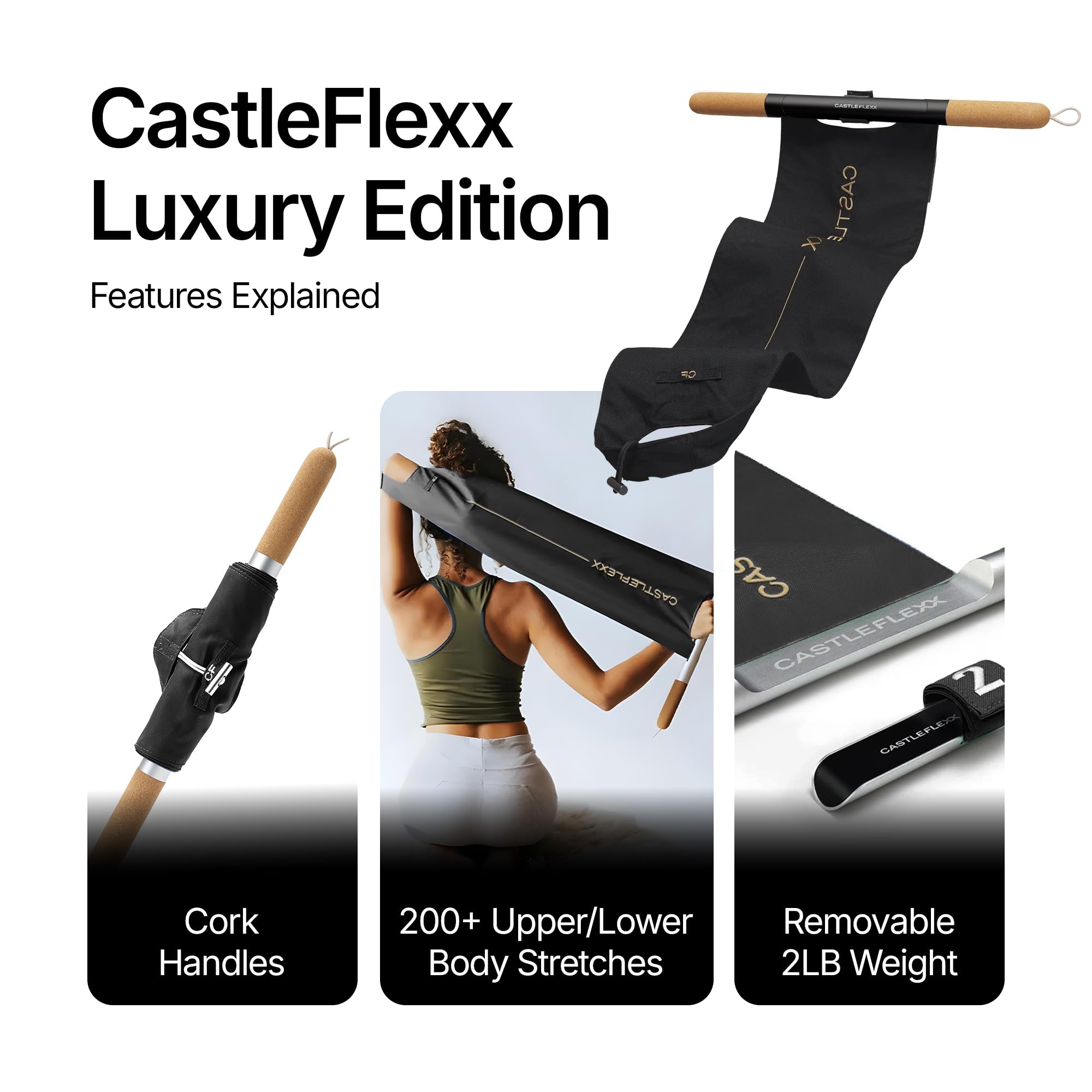 CastleFlexx | czarny, duży | urządzenie wzmacniające mobilność i całe ciało | funkcjonalne narzędzie do rozciągania fitnessu