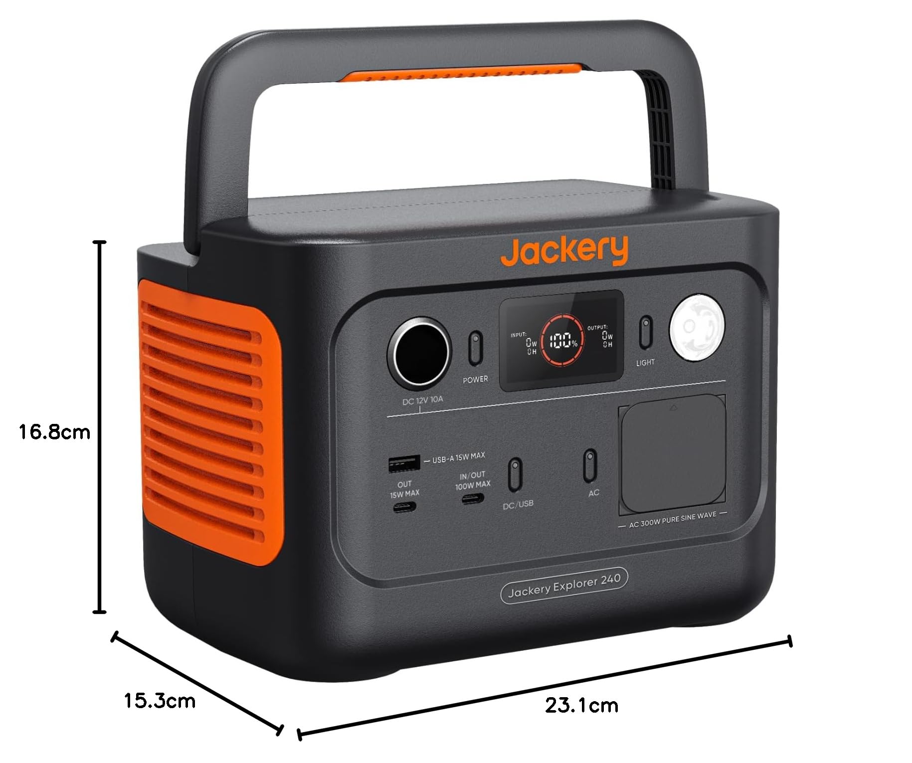 Station Électrique Portable Jackery Explorer 240 V2, 256Wh Batterie LiFeP04, 300W CA/100W USB-C Sortie, Charge Complète Rapide 1H via APP, Générateur Solaire pour Plein Air,Camping,Urgence