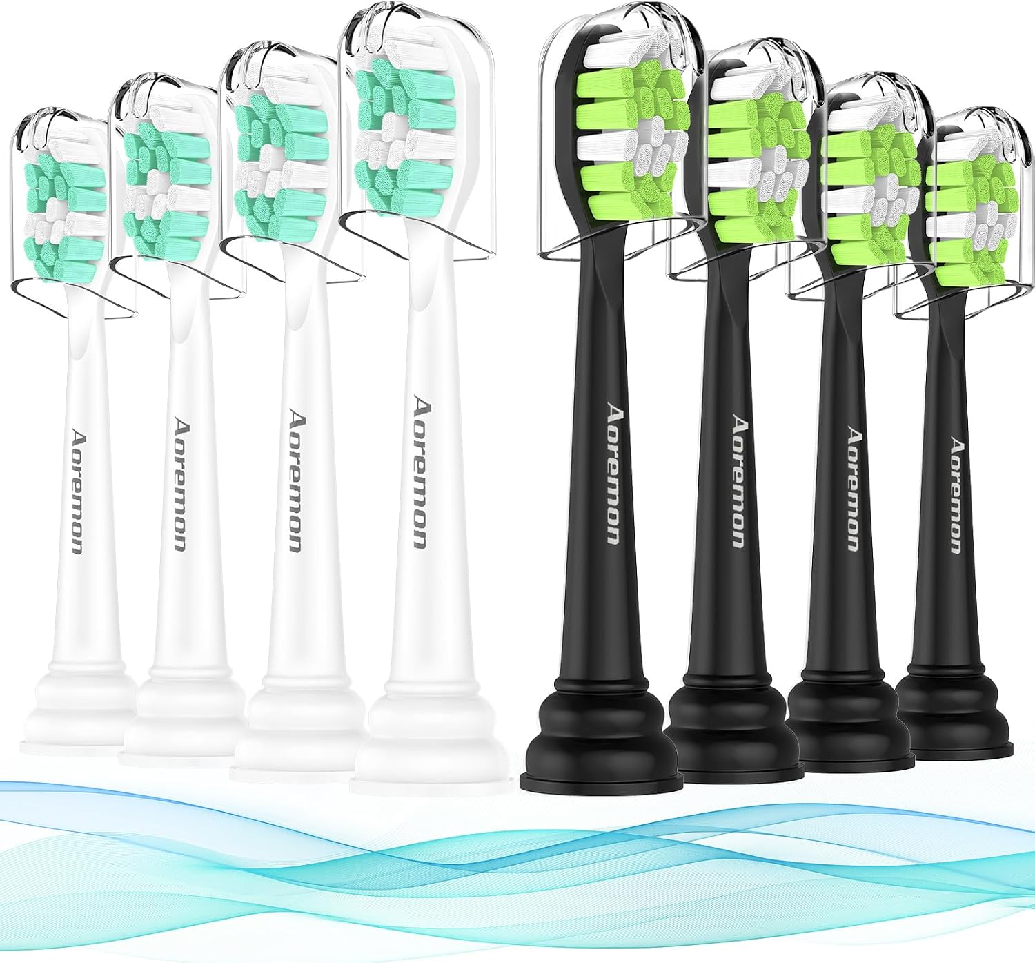 Aoremon Replacement Heads for Philips Sonicare C2 W Electric Toothbrush Heads fit for Phillips Sonicare Diamondclean Protectiveclean 4100 5100 6100 Brush Head for W2 W3, 8 Count White