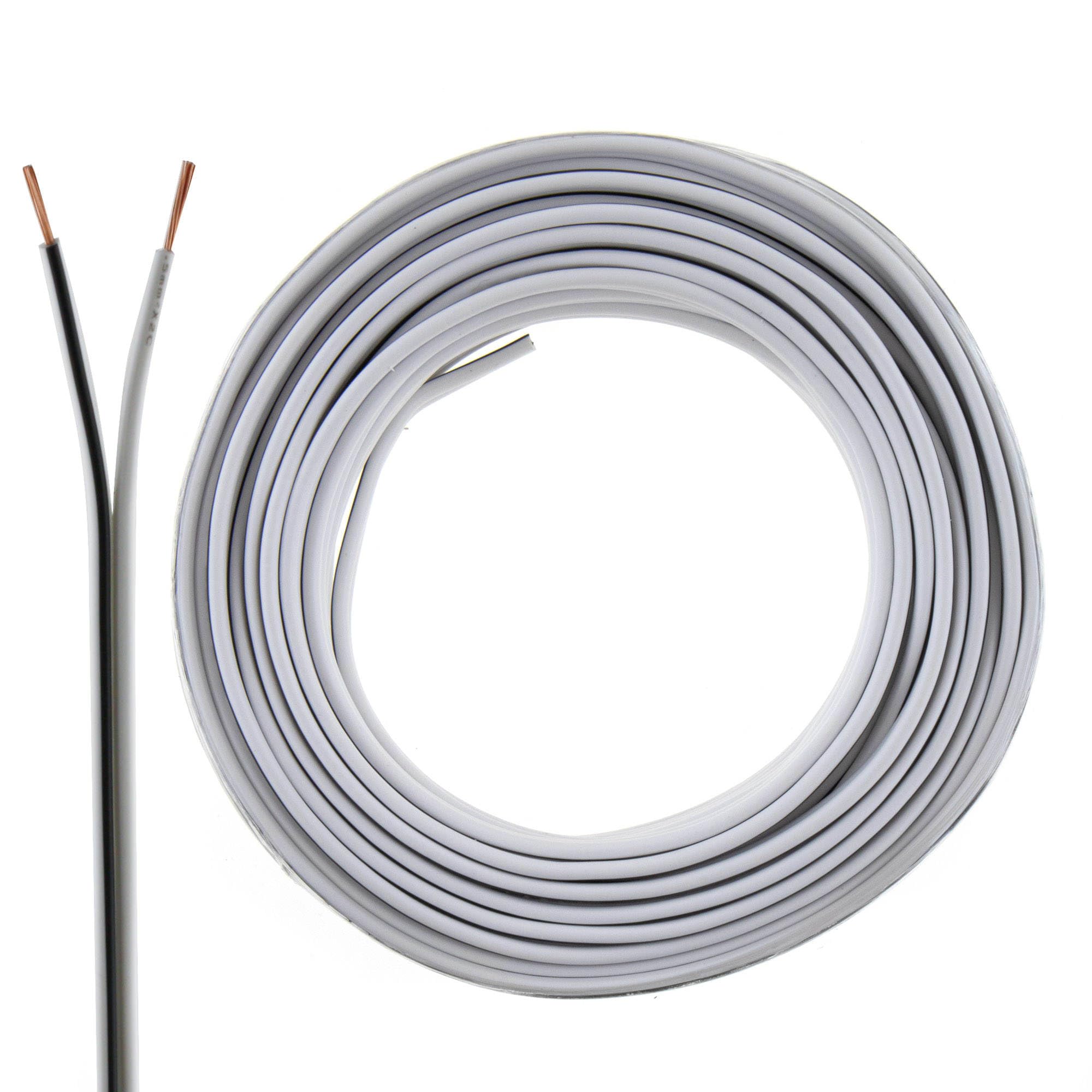 Loudspeaker Cable 2 x 0.50 mm² – 10 m – White – CCA – Audio Cable – Speaker Cable