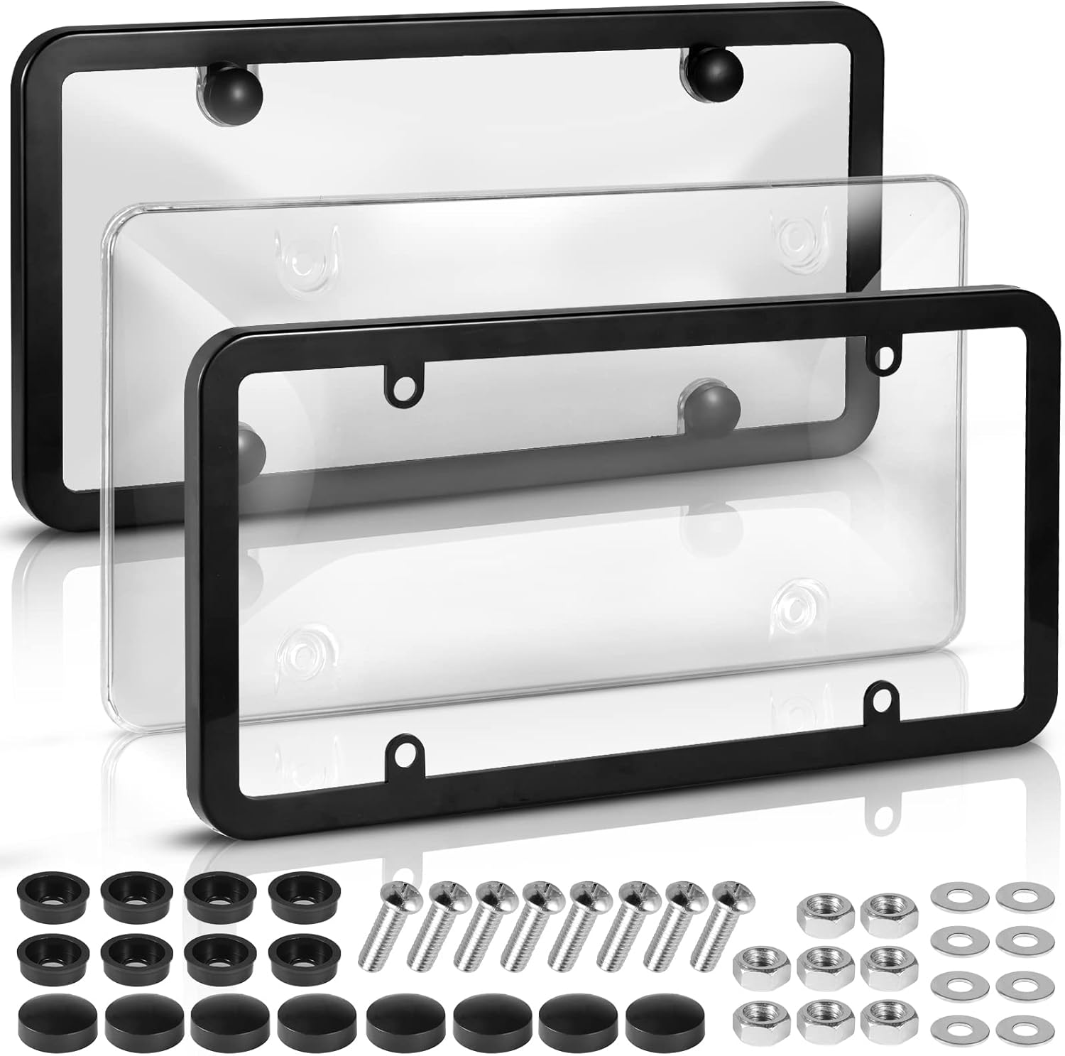 License Plate Covers, 2 Pack Clear License Plate Frame, Licence Plate