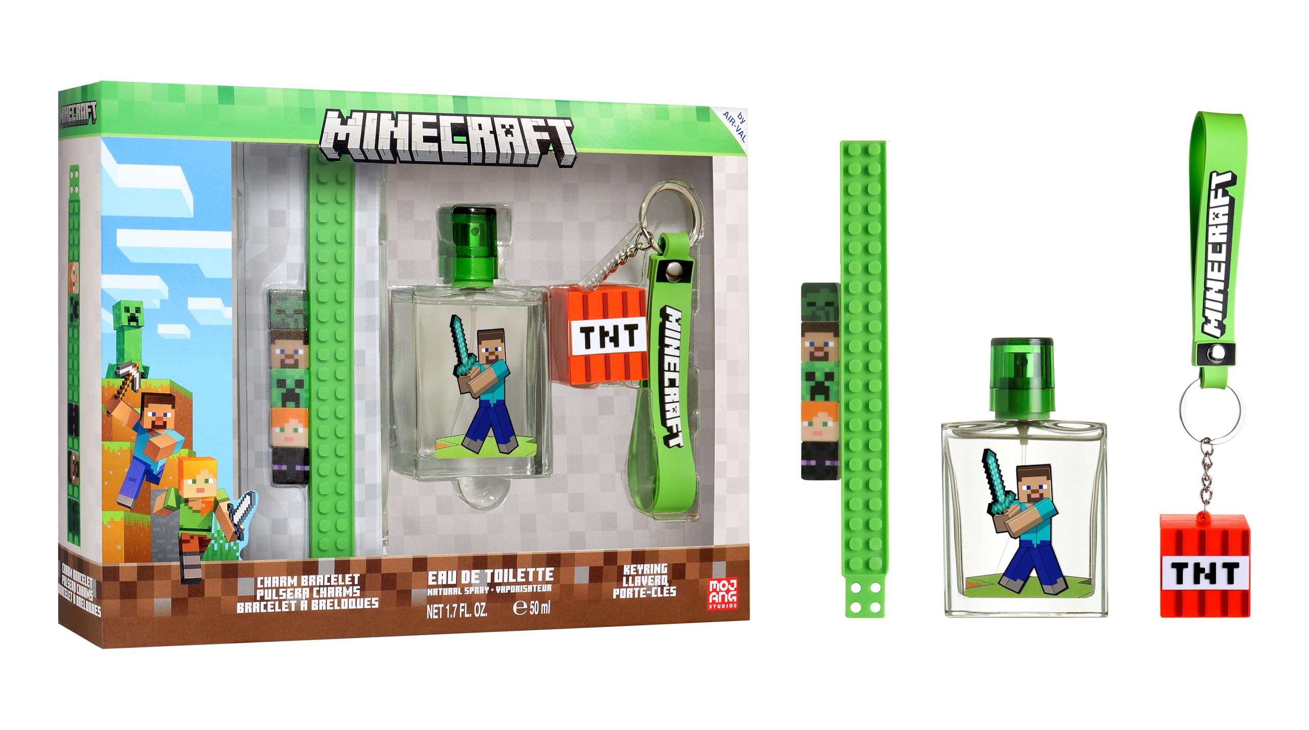 Minecraft Coffret avec EDT 50 ml, bracelet et porte-clés