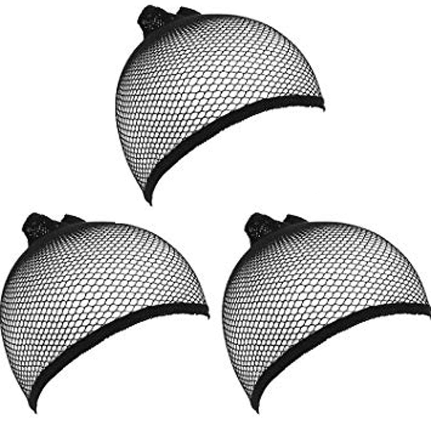 Inaaya Hair Wig Weaving Stretchable Net Mesh Fishnet Elastic Snood Cap Set Of 3 Black 15 Grams Pack of 1