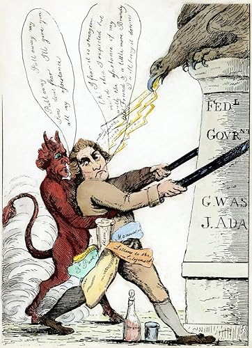 Mad Tom In A Rage 1801 Na Federalista Grabado De Dibujos Animados De 1801 Atacando La Administración De Thomas Jefferson Pero Los Historiadores