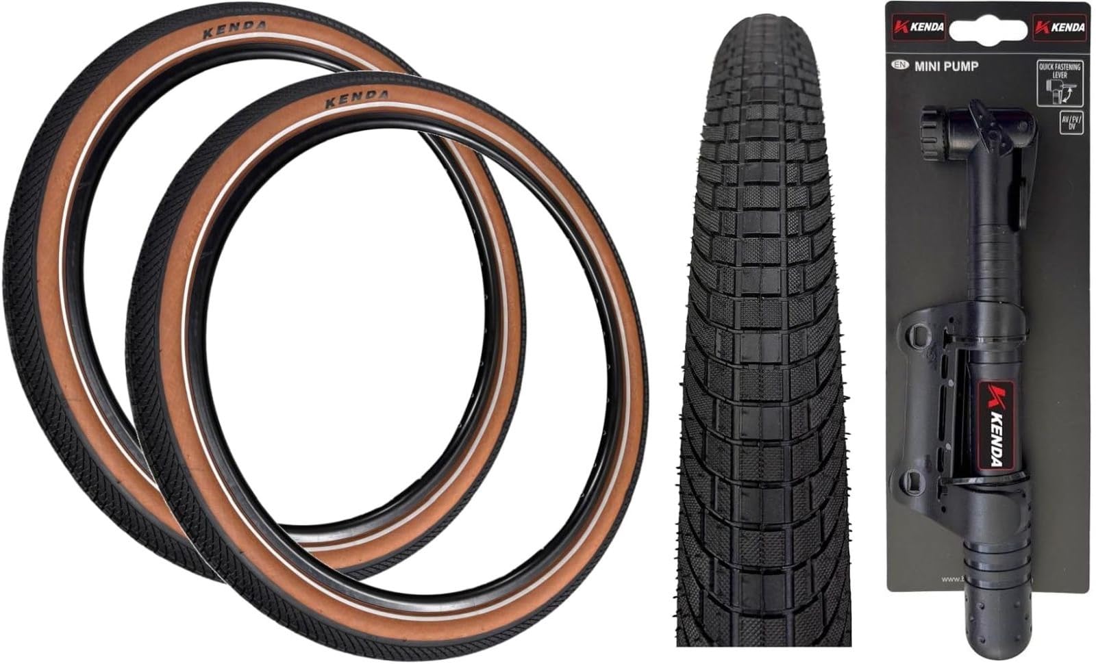 Kenda KWICK SPORT COFFEE 29 x 2.40 K-Shield Puncture Protect Bike TYRE (PACK OF 2) + MINI PUMP