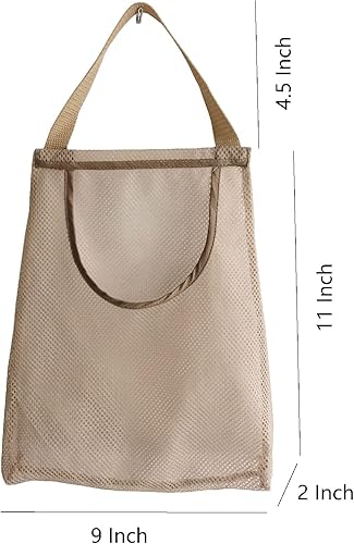 Miniatura 2 de Paquete de 5 bolsas de almacenamiento de malla para colgar, bolsa de papas, malla de cebolla, red de ajo, largas y grandes, bolsas de almacenamiento