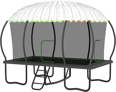 Kacho Rectangle Trampoline Outdoor [2000LBS & Thick Extra Support Legs & Upgraded Curved Poles] Rectangular Square Long Large Big Huge Gymnastics Tumbling Trampoline for Adults & Kids