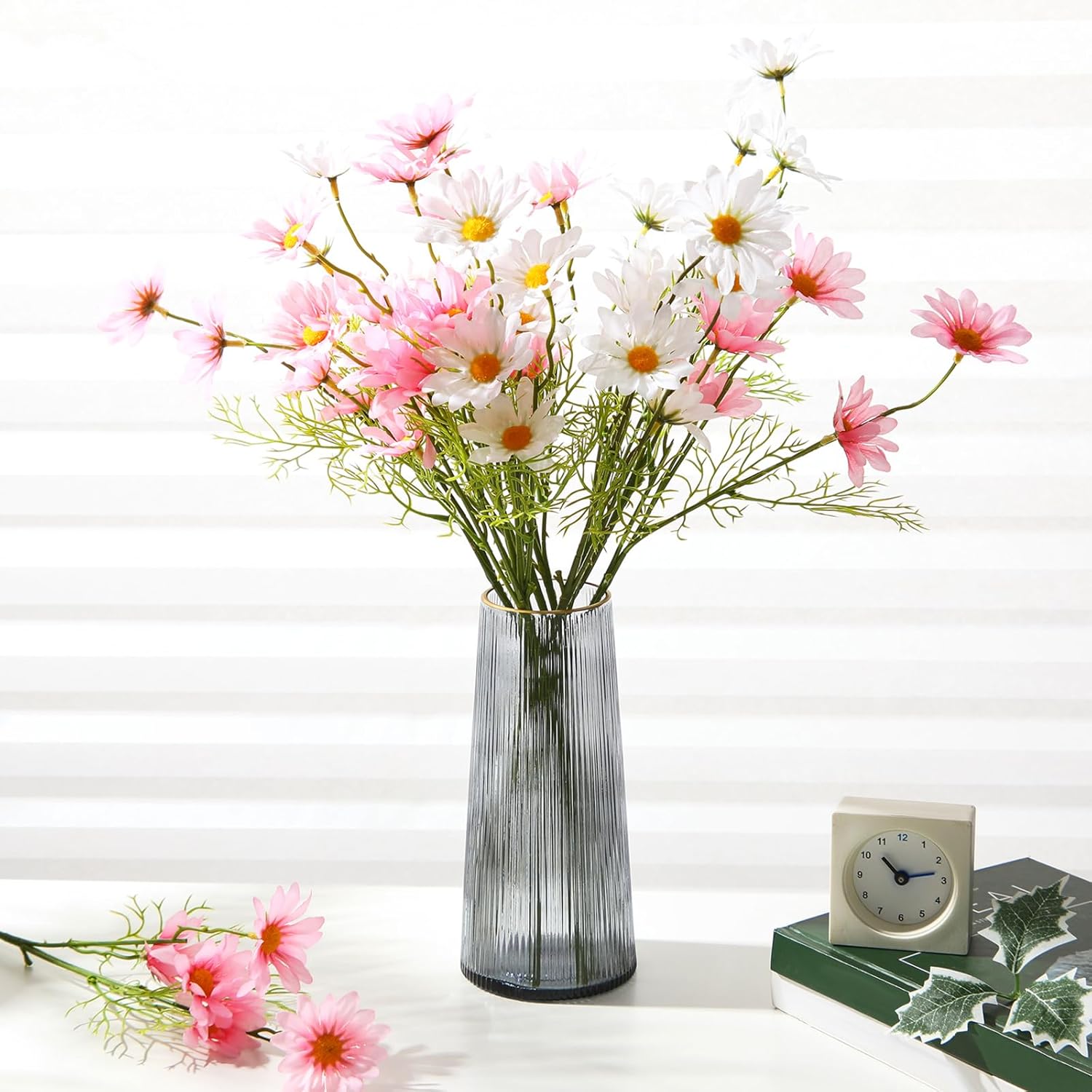 12 Bundles Daisy Artificial Flowers Small Colorful Daisy Flowers Bouquet with Stems Fake Daisies Floral for Table Vase Centerpiece Floral Arrangements Wedding Decoration (Pastel) - Image 6