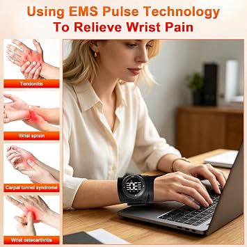 Electric Wrist Massager with 3 Heats EMS Handheld Massagers