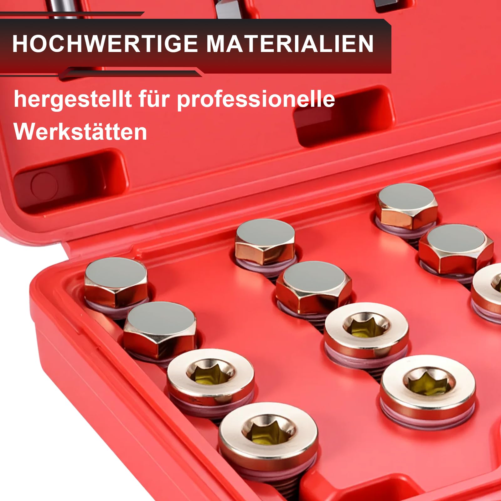 Juego de reparación de 64 piezas para tornillo de drenaje de aceite, M13 x 1,5 | M15 x 1,5 | M17 x 1,5 | M20 x 1,5 Tornillo y rosca para cárter de aceite, kit de reparación de rosca para
