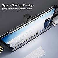 Vista 4 de Lámpara de monitor de computadora, barra de luz de pantalla para cuidado de ojos, lámpara de teclado con abrazadera/brillo ajustable y 3