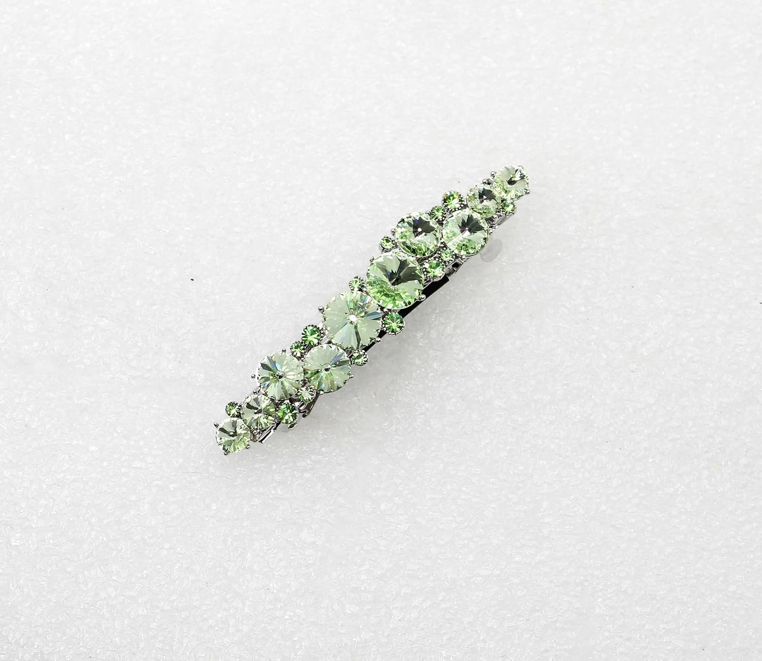 Faship Peridot Green Premium Floral Small Hair Barrette Clip