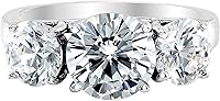 Vista 1 de Houston Diamond District 1 to 6 Carat IGI Certified LAB Grown 3 Stone Round Cut Diamond Engagement Ring Wedding Ring for Women