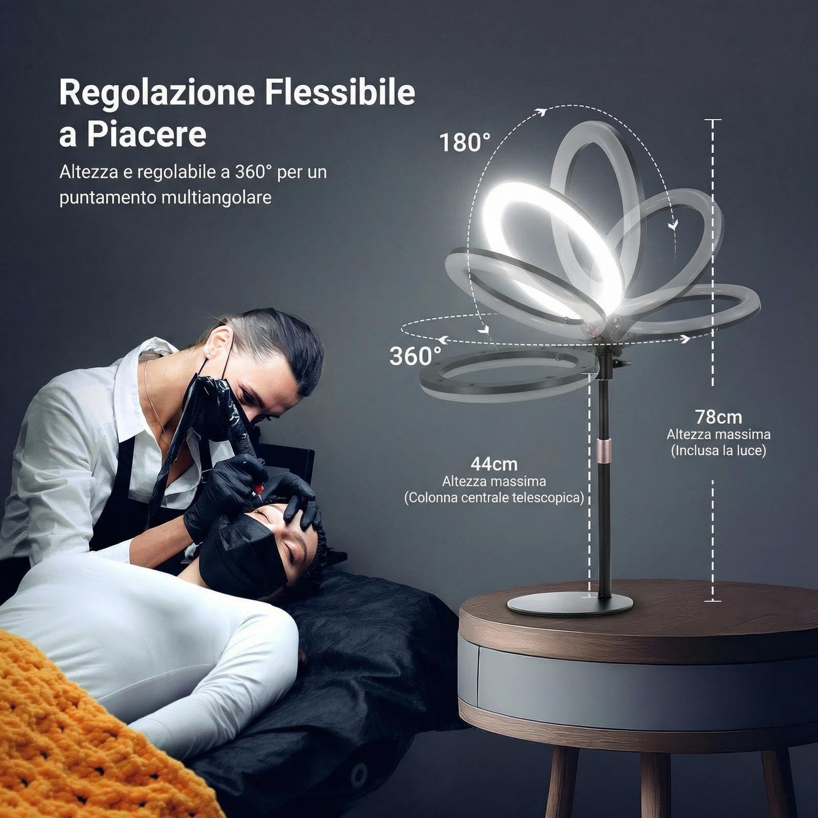 NEEWER ENTRY LEVEL VERSION N37 10,5” Ring Light RGB con Supporto Tavolo/Porta Telefono Compatibile con iPhone/Telecomando, Luce LED CRI85+ 10W per TikTok YouTube Streaming Video Chiamata Zoom Laptop