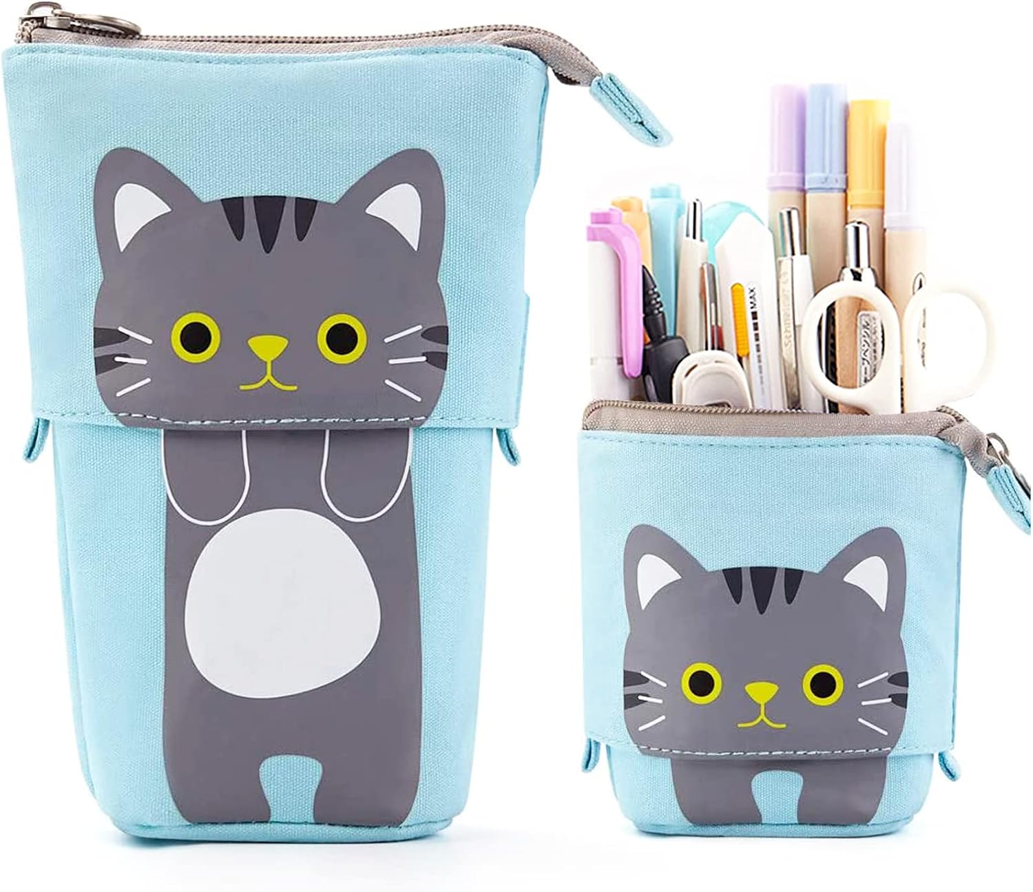 Arnuixty Telescopic Case Standing Holder Pouch Stationery Art office Travel Bag Box Organizer for Women Adults
