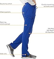 Vista 3 de SPECTRUM UNIFORMS Wynd - Pantalón cargo para mujer, cintura elástica y cordón, ideal para profesionales médicos