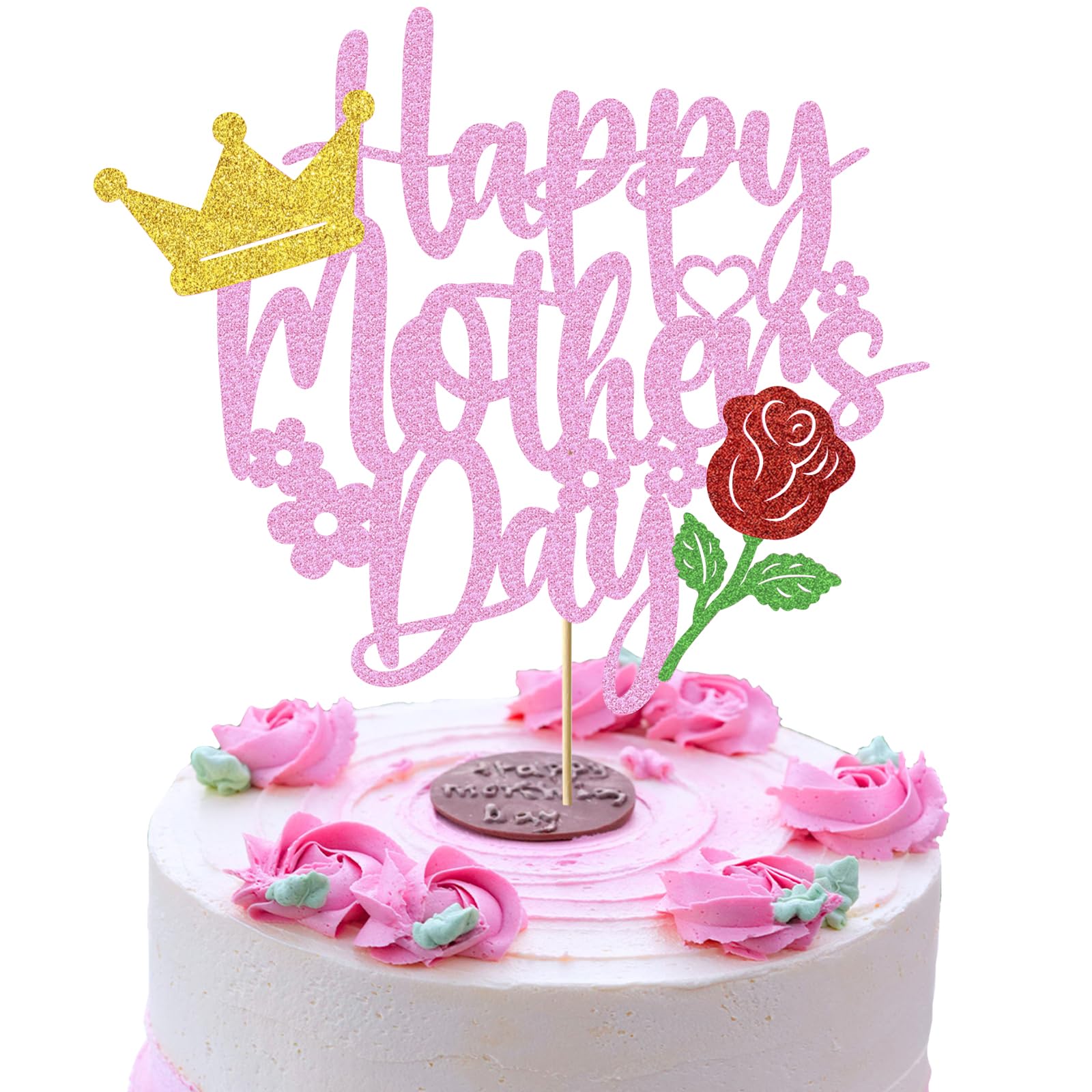 Buy Happy Mother’s Day cake topper Pink Mother's Day Cake Decorations ...