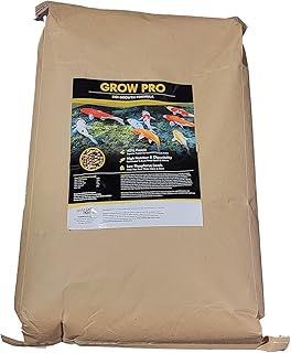 Grow Pro Koi Fish Food - 50 lb Floating Pellets, 5mm Size - Goldfish Food for Ponds - 40% Protein with Fish Meal & Probiotics - Designed for Rapid Growth & High Digestibility