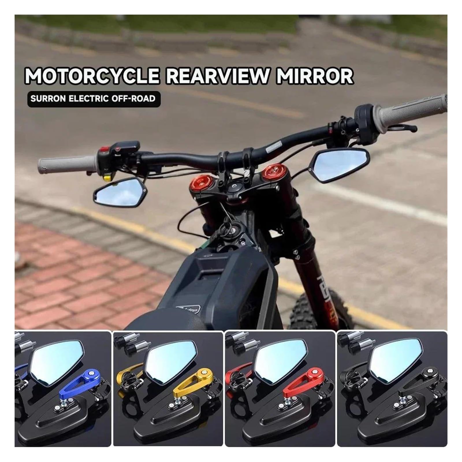 7/8" 22mm Lusterka Wsteczne Motocyklowe Boczne Dla Kierownicy Skutera Akcesoria