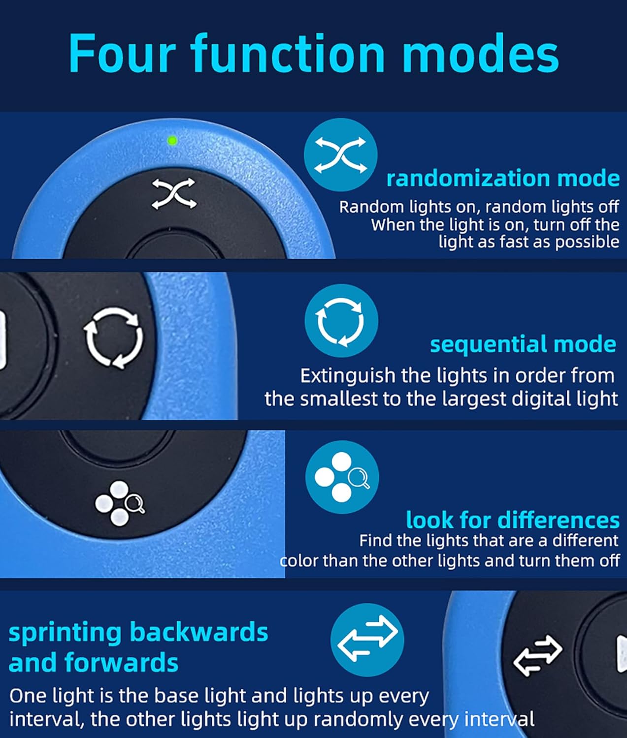 Agile Reaction Speed Training Equipment, Remote Control Reaction Training Light, Hand-Eye Coordination Training Lamp, Reaction Time Training