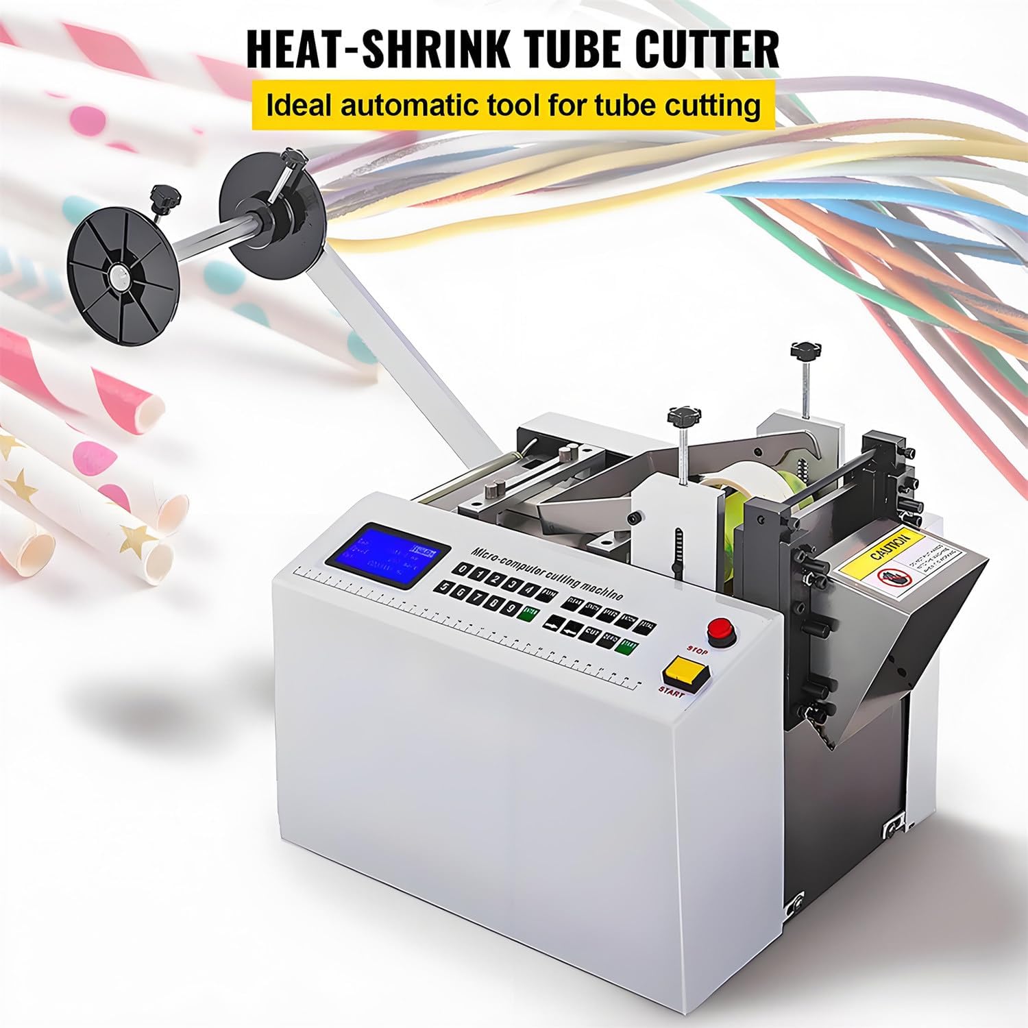 Fully Automatic Micro-Computer Cable Pipe Cutting Machine, Heat-Shrink Tube Cutter, 1mm-85mm Width, 0.1mm-99999.9mm Length, Precision Automatic Tube Cutting Solution