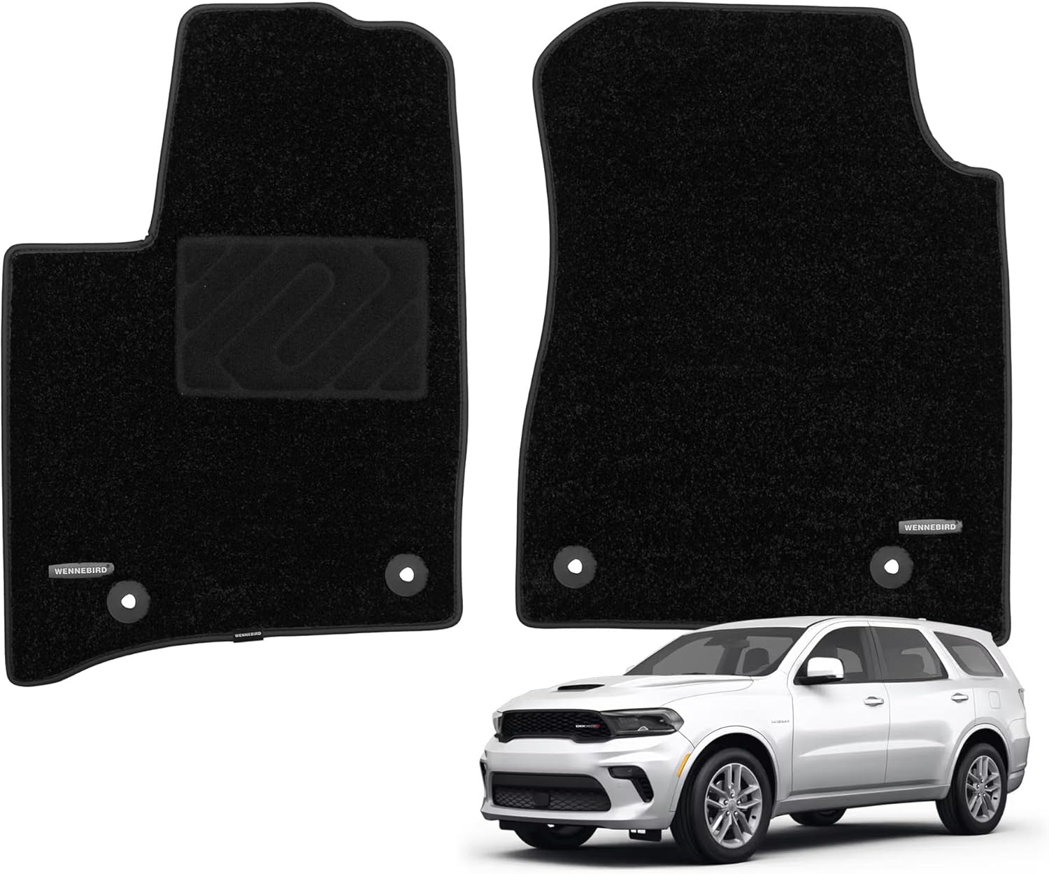 WENNEBIRD Superior Carpet Front Row Floor Mats for 2016-2026 Dodge Durango, 0.6-Inch Ultra-Thick, Noise-Reducing, All-Weather Waterproof Anti-Slip – 2-Pc Set