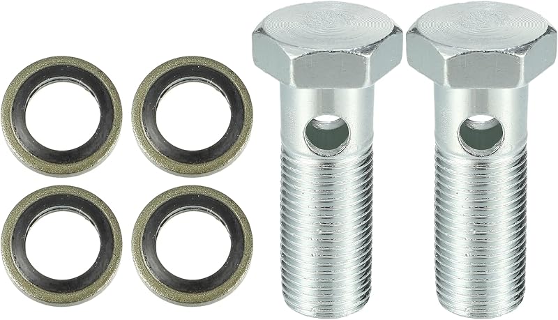 Kit de conexão banjo para freio X AUTOHAUX M16 x 1,5 com arruelas – 2 parafusos e 4 arruelas