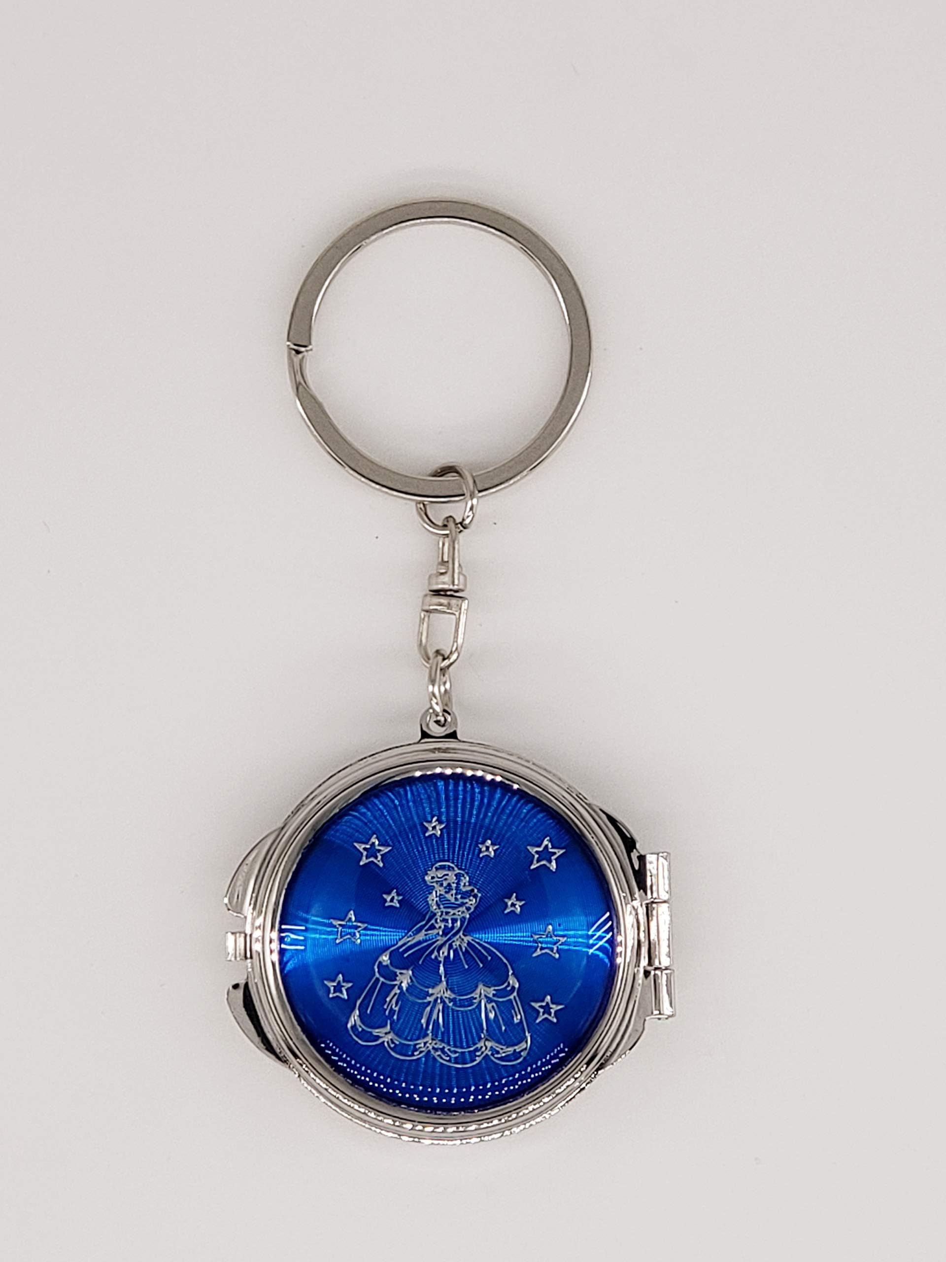 12X Quinceanera Royalblue Compact Mirror Keychain Recuerdos de Sweet 15 Princess Party Favor