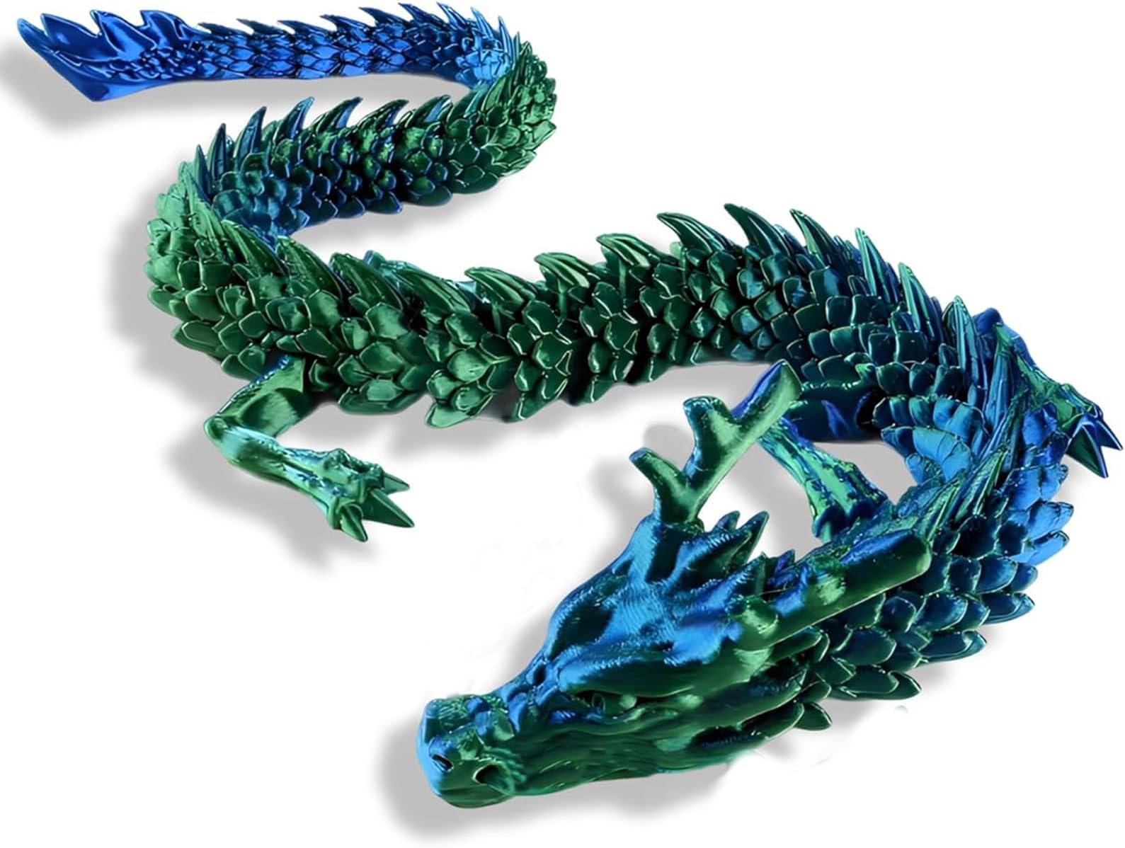 Dragon, Dragon Toy, 3D Printed Toys Dragon Toys with Flexible Articulated Wings Full Articulated Crystal Dragon Surprise Dinosaur for Fish Tank Garden Decoratio (Green)
