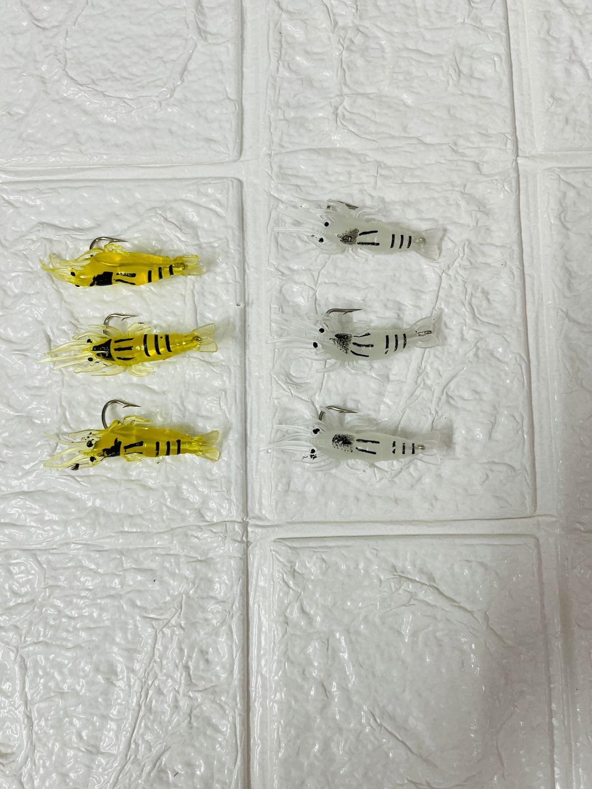 Shrimp Fishing Lure with Hook 10 pcs Pack Soft Artificial Prawn Bait for Freshwater Saltwater Fishing Glow Silicone Shrimp Lure for Bass Carp Trout Fishing Accessories (White) 1