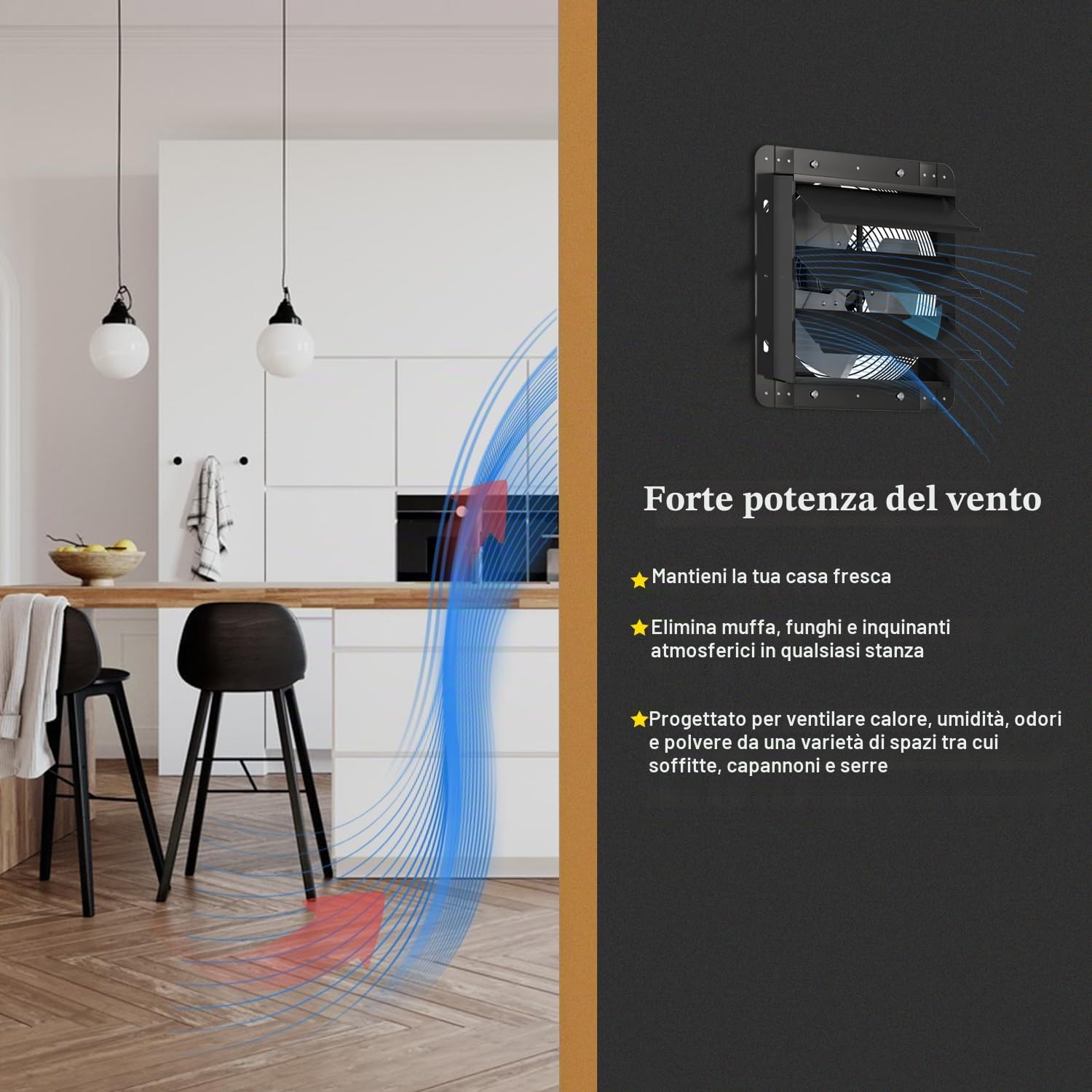 Aygrochy Ventola Aspirazione da 300 mm, industriale da parete 1650 m³/h, ventilazione e raffreddamento per serre, garage loft e cucina.