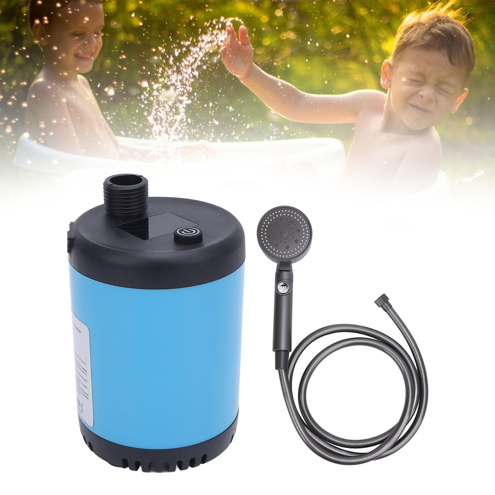 Przenośny Prysznic Kempingowy, Pompa Prysznicowa 7800 MAh z Prysznicem i wąż 2 M, do Podróży na plażę turystyczną na świeżym Powietrzu