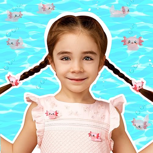 Miniatura 6 de 100 piezas de mini ajolote rosa de resina, juguete miniatura de ajolote miniatura figuras de animales pequeños adornos figuras de animales para