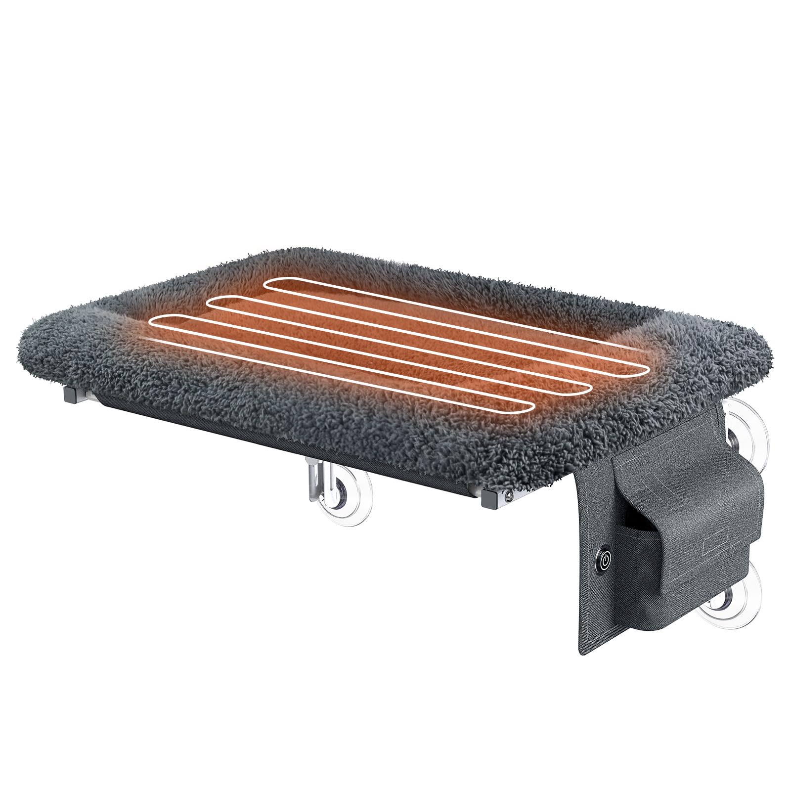 Hamaca Ventana de Gato,Hamaca Gato Ventana,Cama Gato Colgante para Gato,de Interior Reclinable para Gatos con 4 ventosas Marco de Metal sólido Plegable Accesorios para estantes para Gatos de Interior