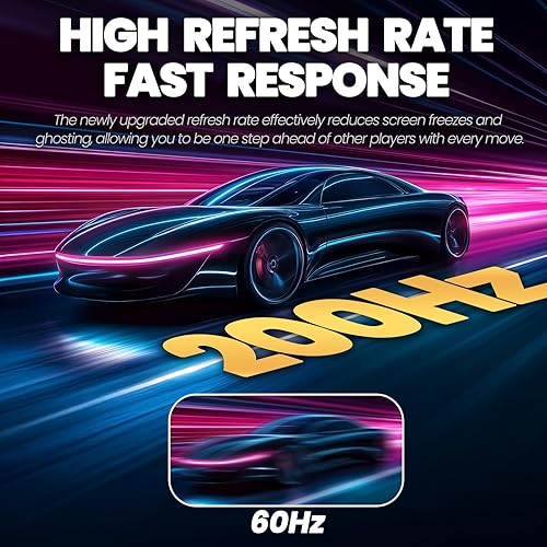 Vista 4 de CRUA Monitor curvo para juegos de 24 pulgadas, monitor de computadora de 165 Hz/200 Hz, FHD 1920 x 1080, 120% sRGB, AMD FreeSync, filtro de luz