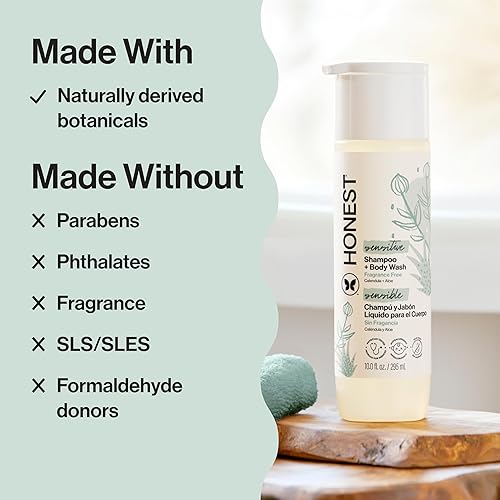 Miniatura 4 de Shampoo & jabón corporal Honest, Lavanda Dreamy súper calmante, 10 Onzas, 816645023966, Libre de fragancia, 1, 1