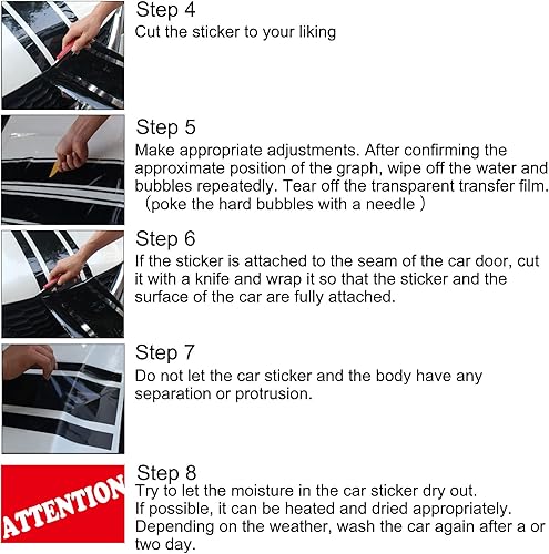 Miniatura 7 de Leasinder 4 calcomanías reflectantes de rayas para guardabarros de rueda de automóvil, calcomanías reflectantes de Vinly de advertencia de