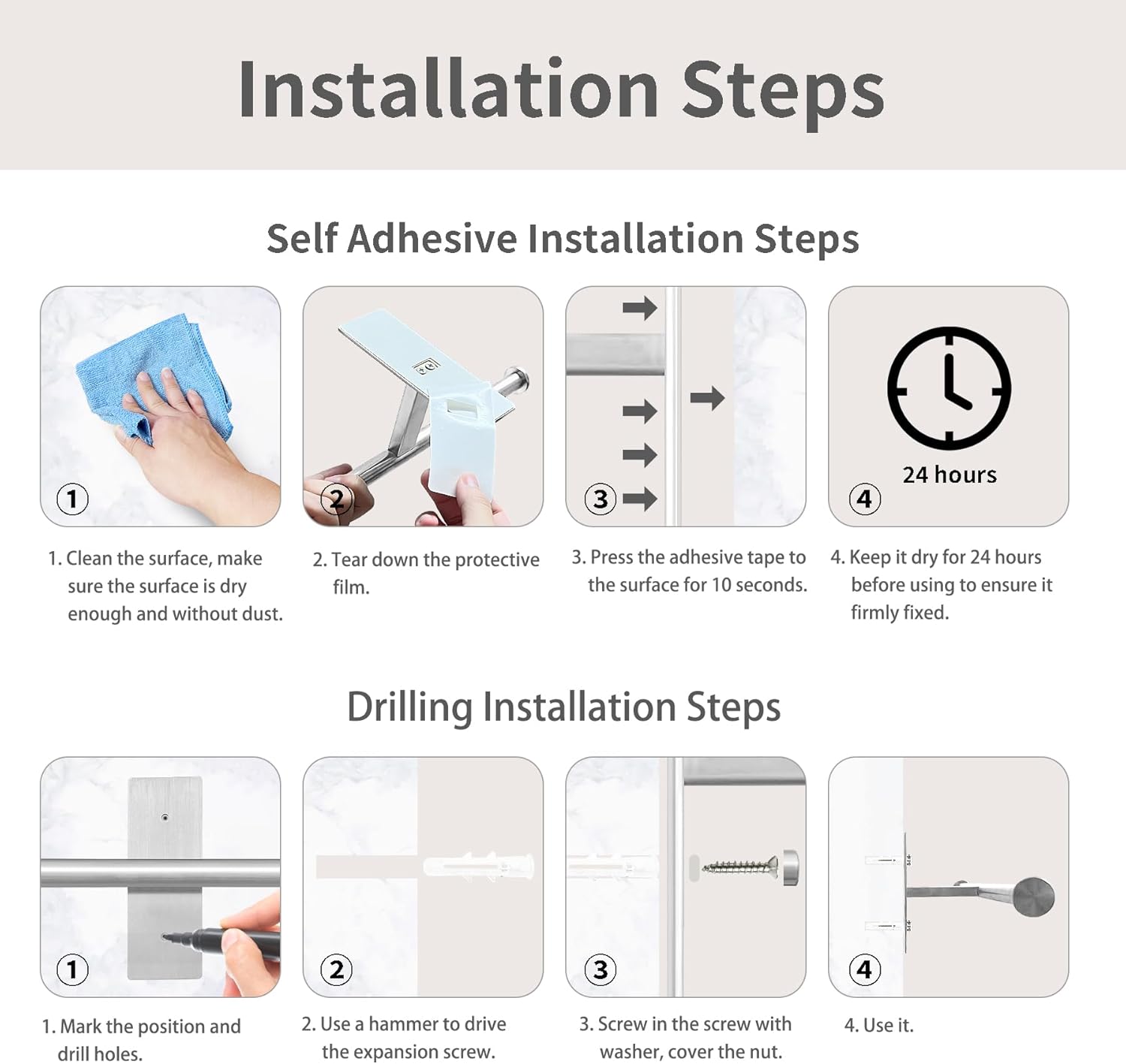 Double Roll Toilet Paper Holder, OBODING, Adhesive or Drilling Stainless Steel Toilet Paper Holder Wall Mount for Bathroom (Silver)