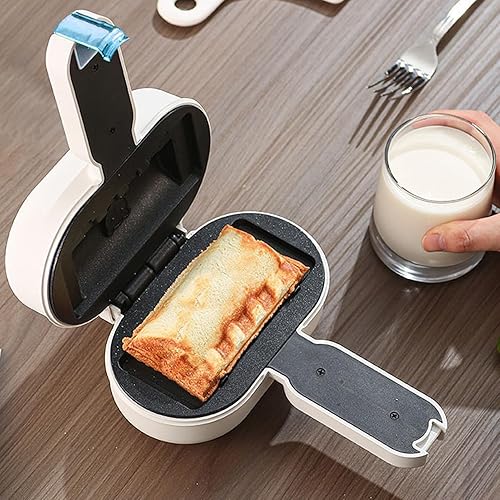 Miniatura 5 de Mini sandwichera - Parrilla eléctrica antiadherente portátil de 1200 W para cocinar queso a la parrilla y desayuno
