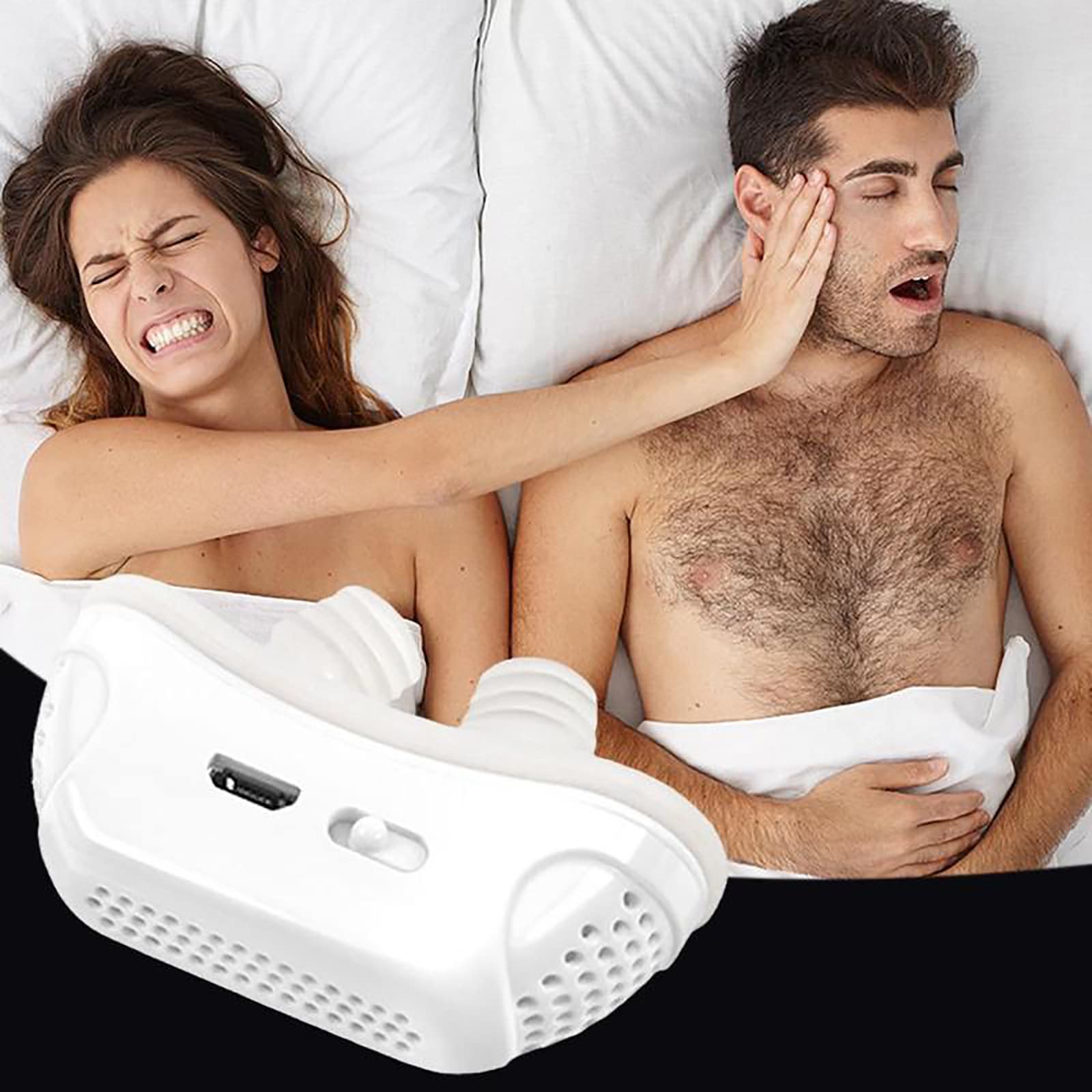 Dispositivos antirronquidos, Mini tapón para Respirar en la Nariz, Alivia los ronquidos, Tapones eléctricos de ventilación para la Nariz, Carga USB, Funda de Silicona extraíble, para facilitar el su