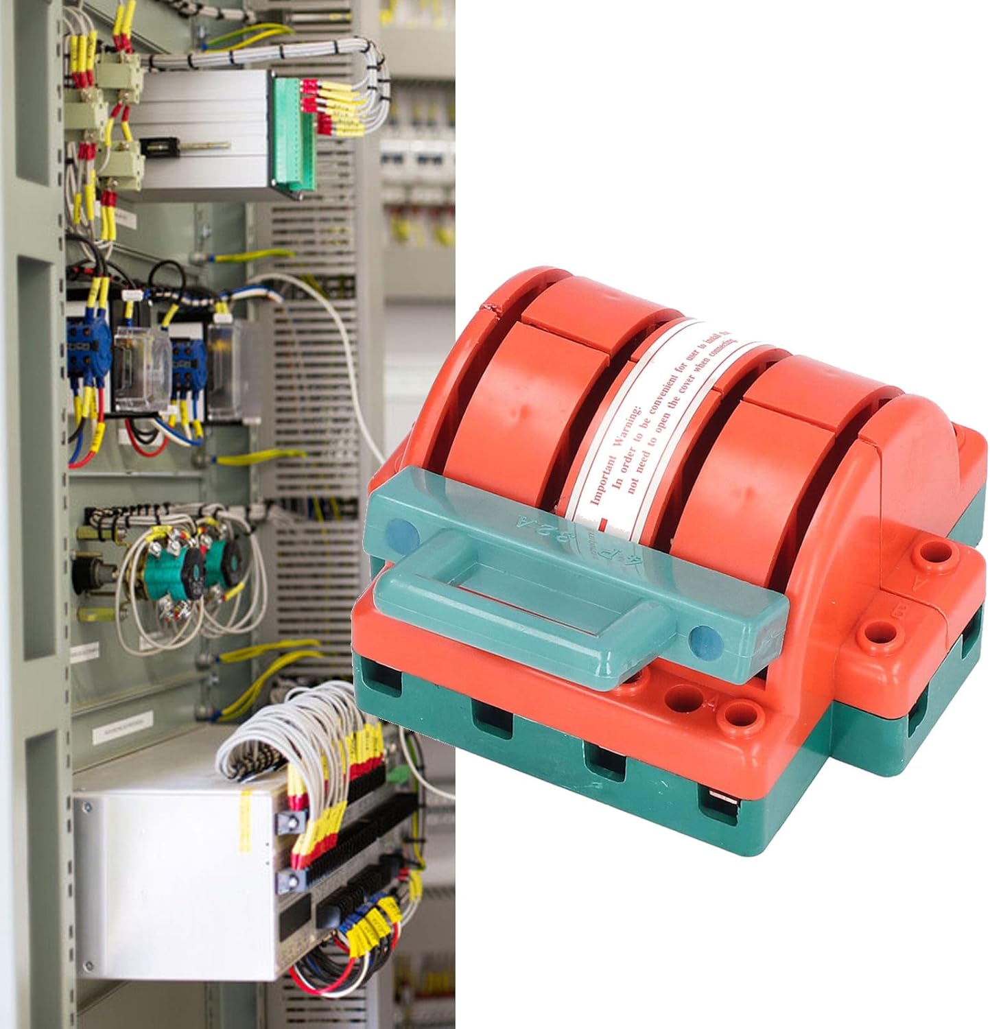 32A 4 Pole Double Throw Knife Switch, 3 Phase Electrical Disconnect Switch, sturdy PA ABS Material, Terminal Access, Wide Application for Household Industry, 380V