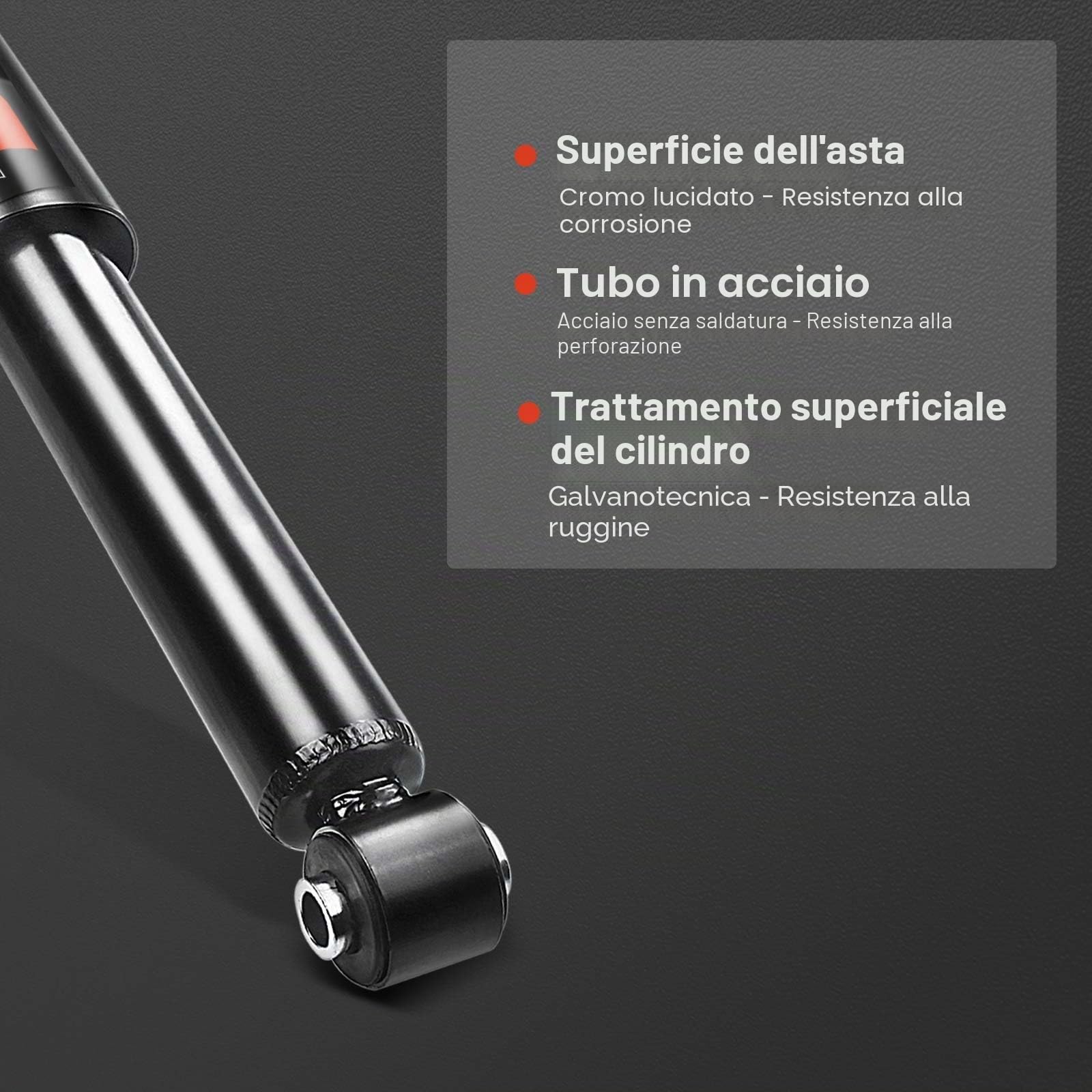 Frankberg 2x Ammortizzatori per sospensioni Ammortizzatori per telaio Posteriore sinistro destro 382mm Pressione del gas Compatibile con 169 Furgone/Compatto 169 Replace# 23977,50703895