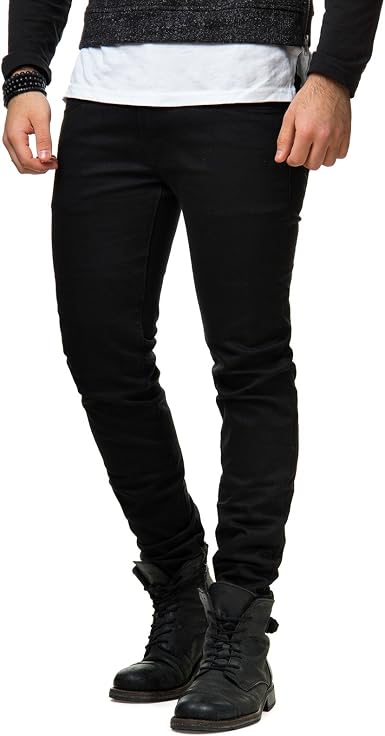 Bruno Leoni da Uomo Pantaloni Jeans Denim Slim Fit Basic Classico Nero JK  212 Nero 33W : Amazon.it: Abbigliamento