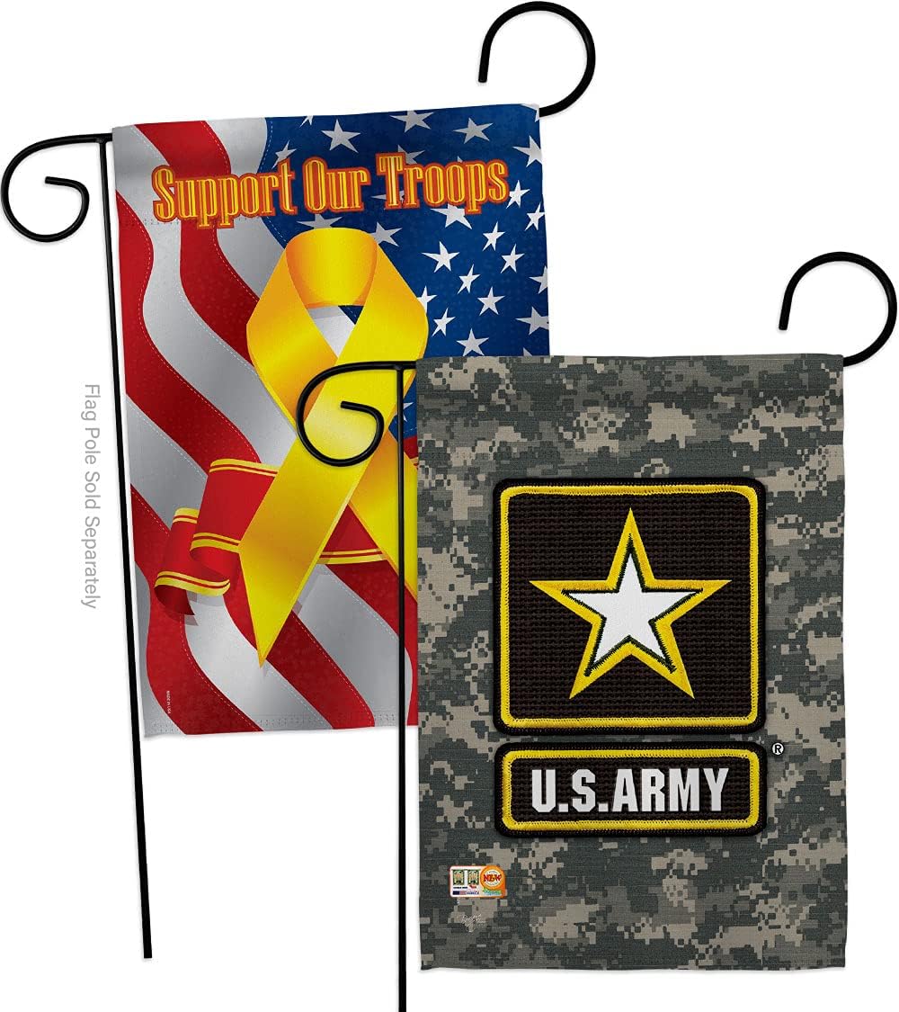 US Army Camoflash Garden Flags Pack Armed Forces Rangers United State American Military Veteran Retire Official Support Our Troops Small Gift Yard House Banner Double-Sided Made In USA 13 X 18.5
