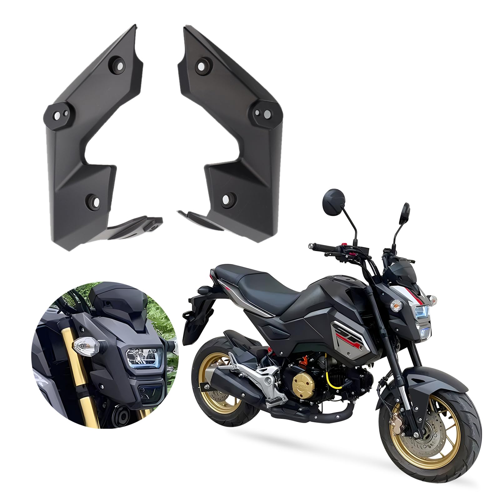 Mokuo M3 Motocyklowe Przednie Błotniki Czarne Reflektory Panel Boczny Przednia Pokrywa Boczna do Honda Grom msx127 Zestaw owiewek