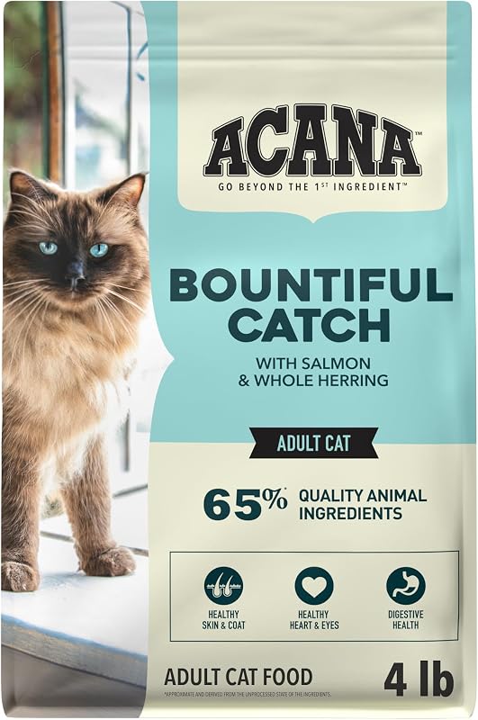 Ração seca para gatos adultos ACANA Bountiful Catch com salmão, bagre e arenque – 1,81 kg