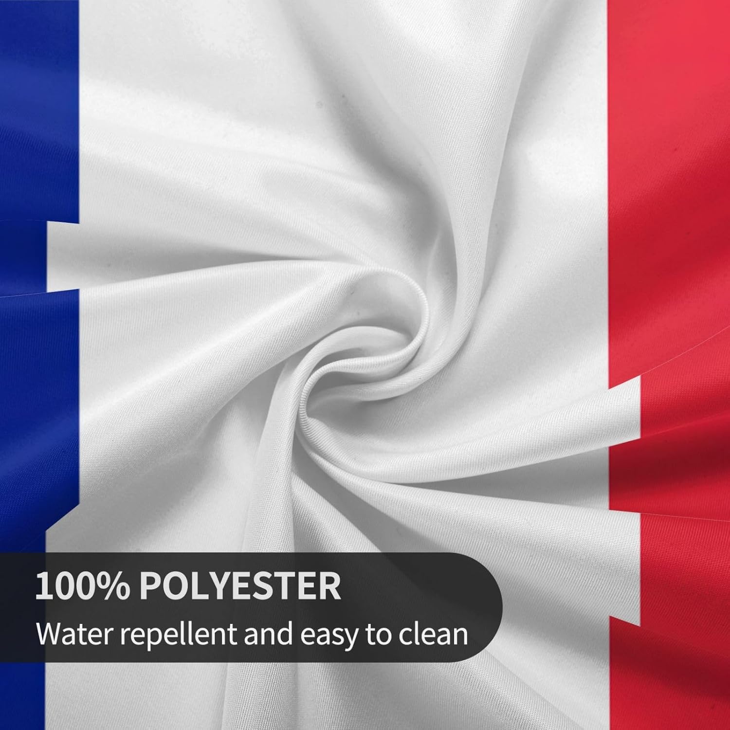 French Flag Print Wrinkle Free Dining Table Cover for Birthday Party Farmhouse Tablecloths Up to 60 x 60 Inches